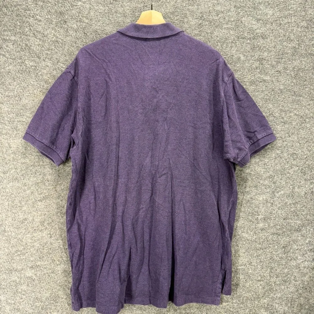 Ralph Lauren Polo Shirt Men 2XL Purple Button Up Collared Short Sleeve Cotton